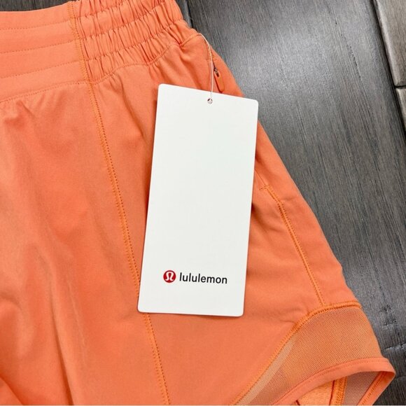 Lululemon NWT Hotty Hot High-Rise Lined Short 4" Coral Kiss - Picture 4 of 8